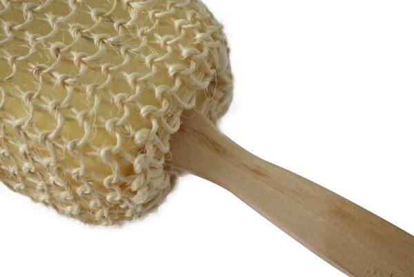 Groovy Square Loofah Bath Sponge with Wooden Handle - Image 3