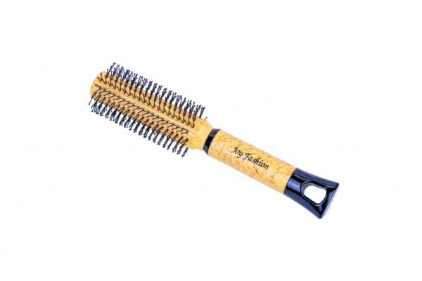 Joy Fashion Orange Wood Finish Round Brush with Nylon Bristles