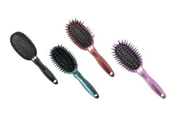 Joy Fashion Metallic Finish Oval Cushion Brush