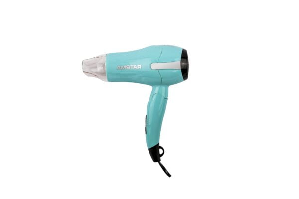 Amstar 1000W Folding Travel Hair Dryer with 2 Temperature Settings with Clear Acrylic Air Concentrator - Image 2