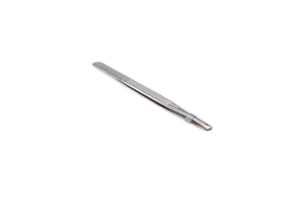 Groovy Chrome Plated Tweezers with Slant Tip and Center Grooves