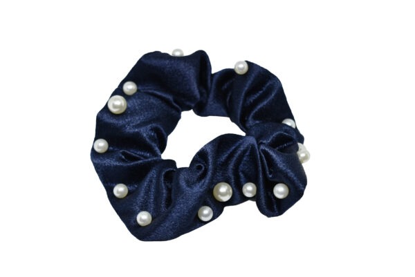 Joy Fashion Satin Scrunchies With Scattered Pearls - Image 4