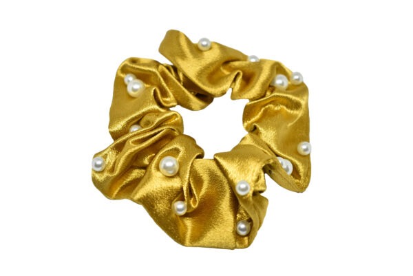 Joy Fashion Satin Scrunchies With Scattered Pearls - Image 7