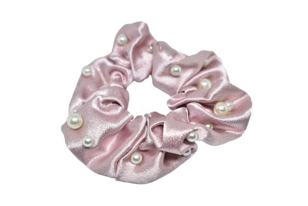 Joy Fashion Satin Scrunchies With Scattered Pearls - Image 8