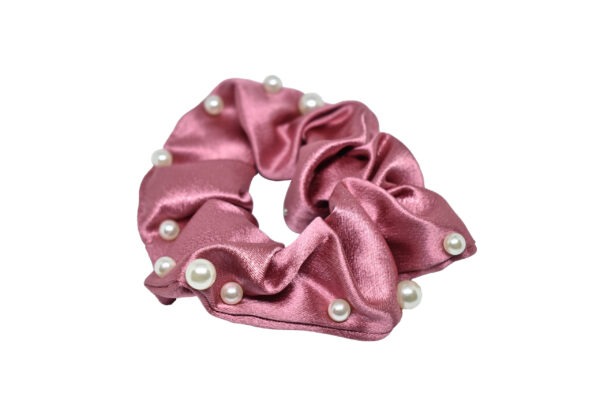 Joy Fashion Satin Scrunchies With Scattered Pearls - Image 10