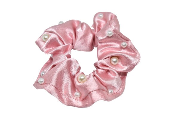 Joy Fashion Satin Scrunchies With Scattered Pearls - Image 11