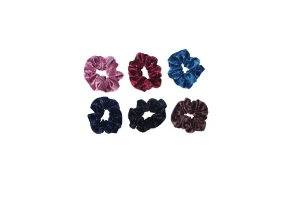 Joy Fashion Soft Velvet Scrunchies With Glittered Silver Line