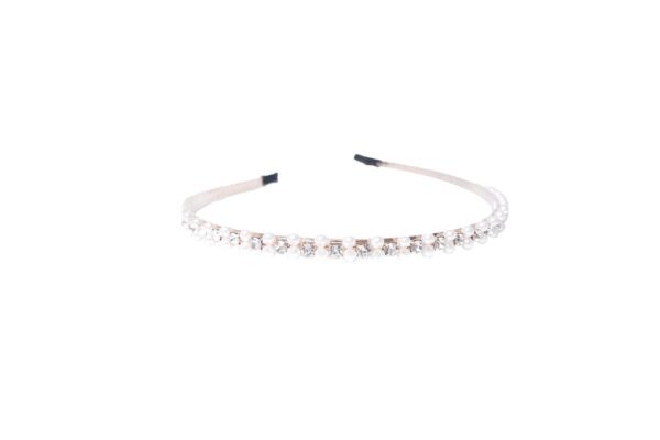 Joy Fashion 2 Layered Pearl Headband With Center Stones - Image 3