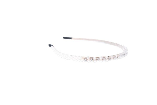 Joy Fashion 2 Layered Pearl Headband With Center Stones