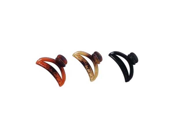 Joy Fashion Glossy Finish Arc Shape 2 Toned Hair Clam Clip