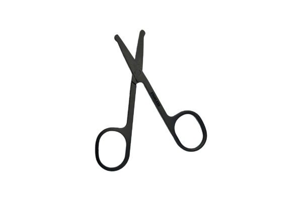 Groovy Professional Stainless Rounded Tip Black Trimming Scissors Nose Facial Hair Mustache Beard - Image 2