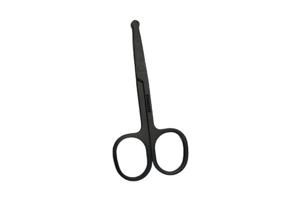 Groovy Professional Stainless Rounded Tip Black Trimming Scissors Nose Facial Hair Mustache Beard - Image 3