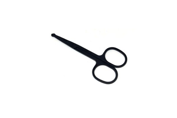 Groovy Professional Stainless Rounded Tip Black Trimming Scissors Nose Facial Hair Mustache Beard