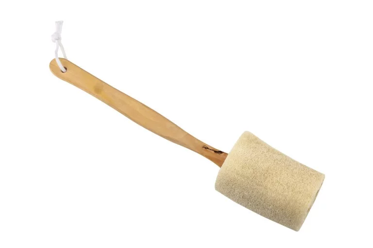 Wooden handle loofah