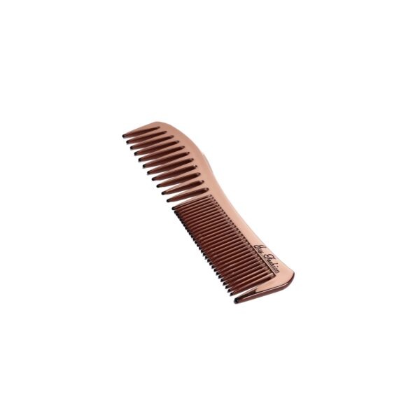 Joy Fashion Gold Finish Rectangle Wide Tooth Comb With Ball Tip Bristles - Image 4