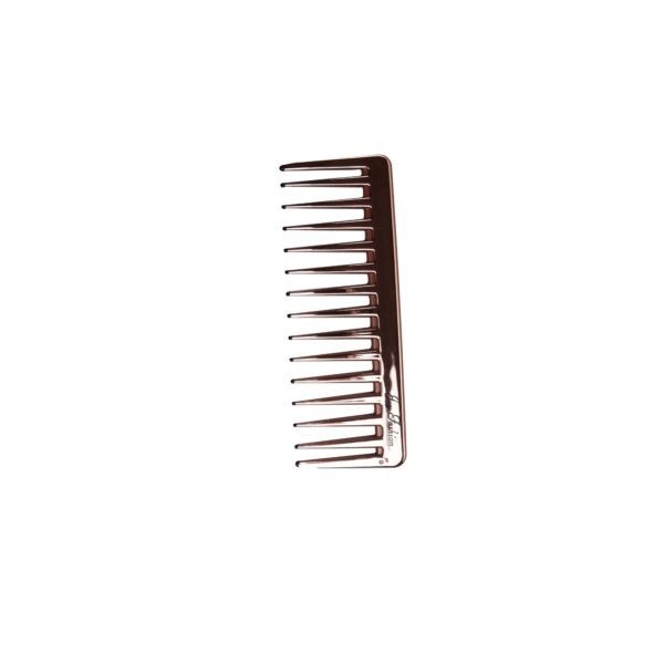 Joy Fashion Gold Finish Wide & Fine Tooth Comb With Ball Tip Bristles - Image 3