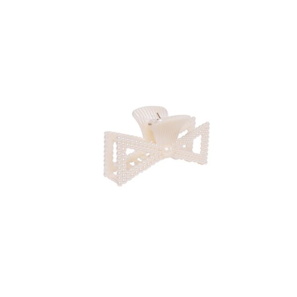 Joy Fashion Ribbon Shaped Hair Clamp Claw Clip With Pearl Design Hair Accessories - Image 3