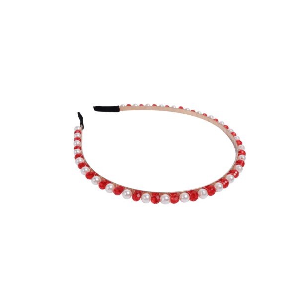 Joy Fashion Single Layer Pearl & Colored Beads Headband Hair Accessories - Image 3