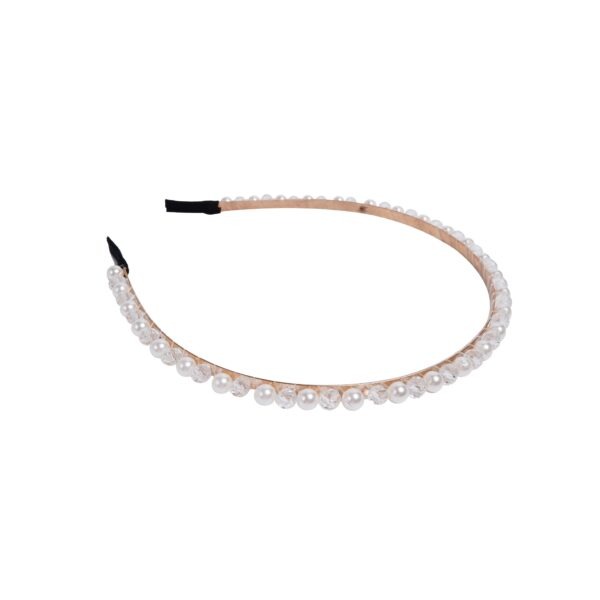 Joy Fashion Single Layer Pearl & Colored Beads Headband Hair Accessories - Image 2