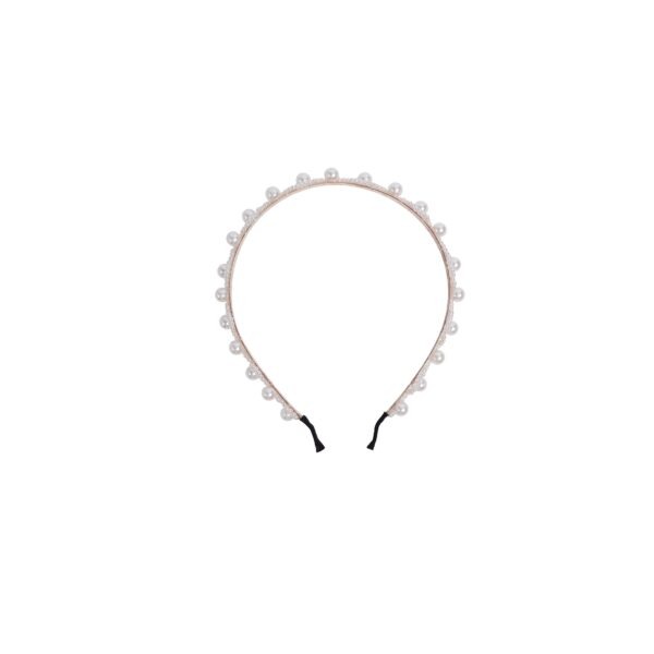 Joy Fashion Single Layer Wavy Mini Pearl Headband With Giant Pearls Hair Accessories - Image 2