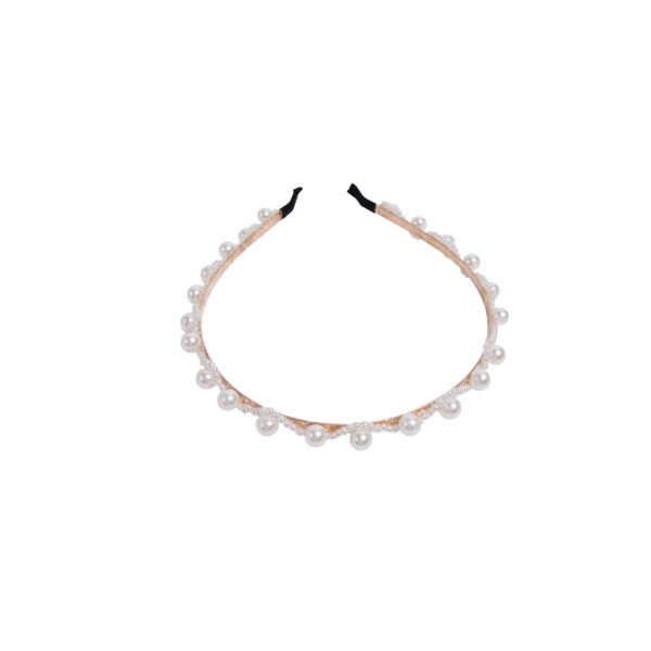 Joy Fashion Single Layer Wavy Mini Pearl Headband With Giant Pearls Hair Accessories