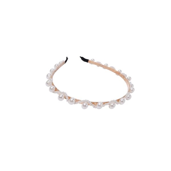 Joy Fashion Single Layer Wavy Mini Pearl Headband With Giant Pearls Hair Accessories - Image 4