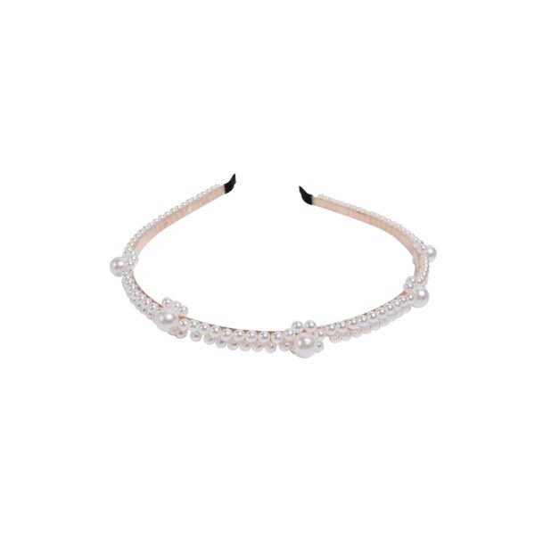 Joy Fashion Double Layer Pearl Headband With Flower Beads Hair Accessories