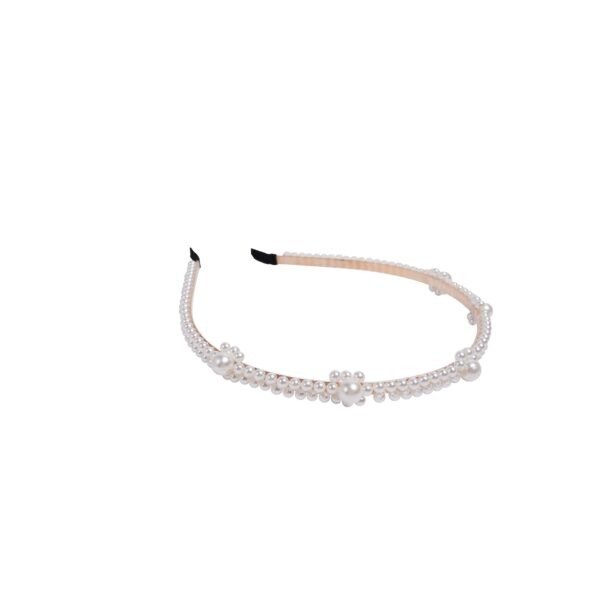 Joy Fashion Double Layer Pearl Headband With Flower Beads Hair Accessories - Image 3