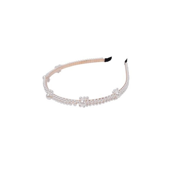 Joy Fashion Double Layer Pearl Headband With Flower Beads Hair Accessories - Image 2