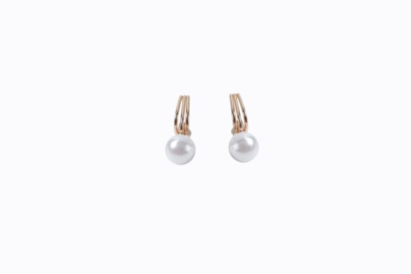 Ultimate Collection Triple Semi-Hoop Earrings with Dangling Pearl